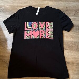 Bella Canvas Black Tee with Vibrant Love More Design